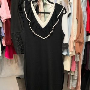 Rachel Roy ribbed black and white dress